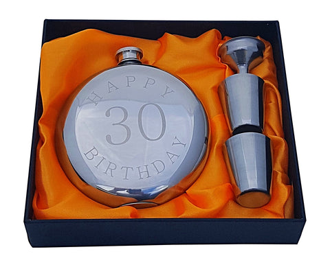 Happy 30th Birthday Flask Gift Set
