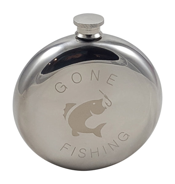 Gone Fishing - 10 oz Round Flask Gift Set