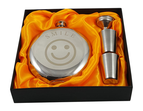 Smile Flask Gift Set