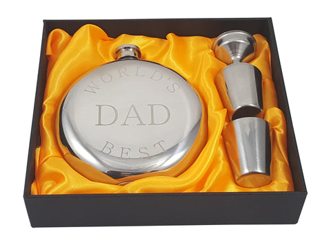World's Best Dad Flask Gift Set