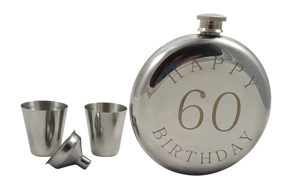 Happy 60th Birthday Flask Gift Set