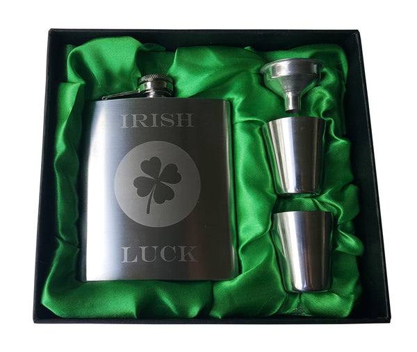 Irish Luck Flask Gift Set
