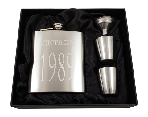 Vintage 1989 Flask Gift Set
