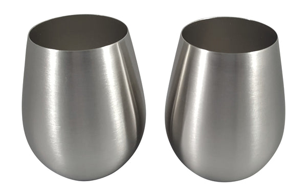 Stainless Steel Stemless Wine Glasses - Two Piece Set