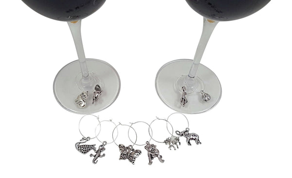 10 Piece Animal Themed Wine Charm Set