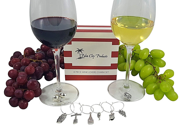 Food and Wine Lovers Wine Charm Bundled Gift Set - 18 Pieces of Wine Charms