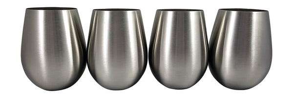 Stainless Steel Stemless Glasses - Four Piece Set