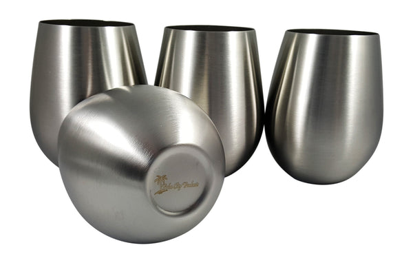 Stainless Steel Stemless Glasses - Four Piece Set