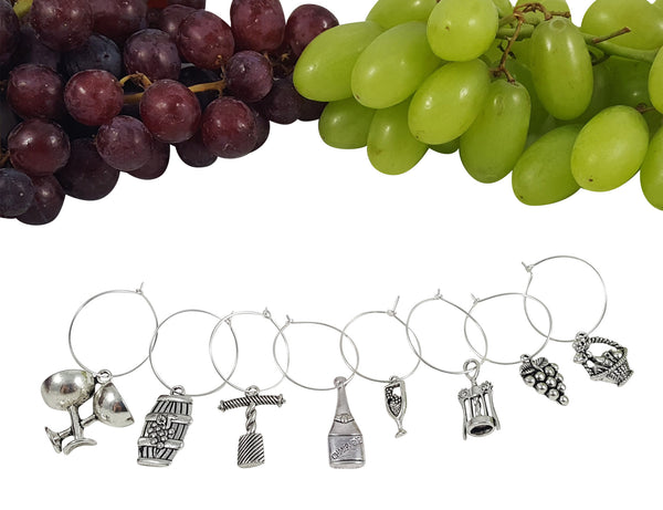 8 Piece Wine Lovers Themed Charms Set