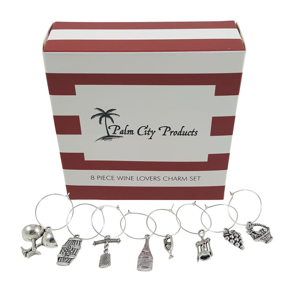 8 Piece Wine Lovers Themed Charms Set