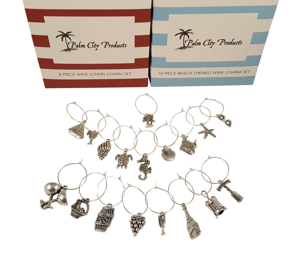 Bundle of Beach and Wine Charms - 18 piece set