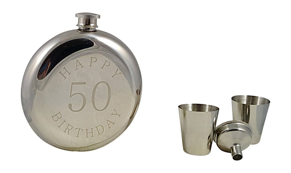 Happy 50th Birthday Flask Gift Set